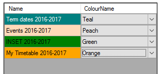 ACal 4 1: MMC: Category Colours Academic Calendar